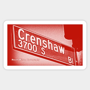 Crenshaw Boulevard (Red), Los Angeles, California by Mistah Wilson Sticker